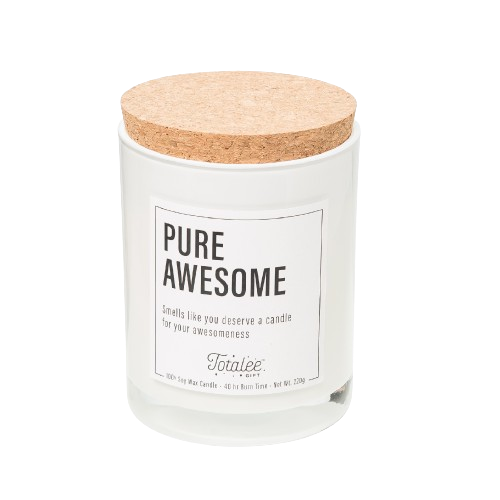 Pure Awesome Soy Candle: White / Soy Wax 96%, Fragrance 4%