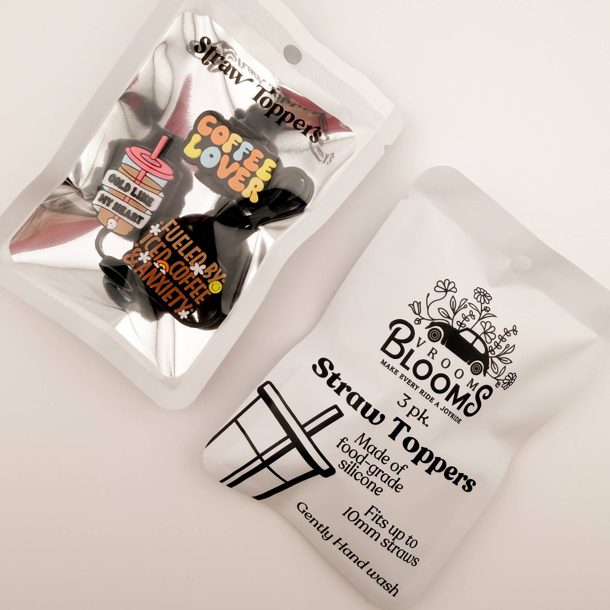 Straw Topper 3 pack - Trendy Iced Coffee Lover Theme