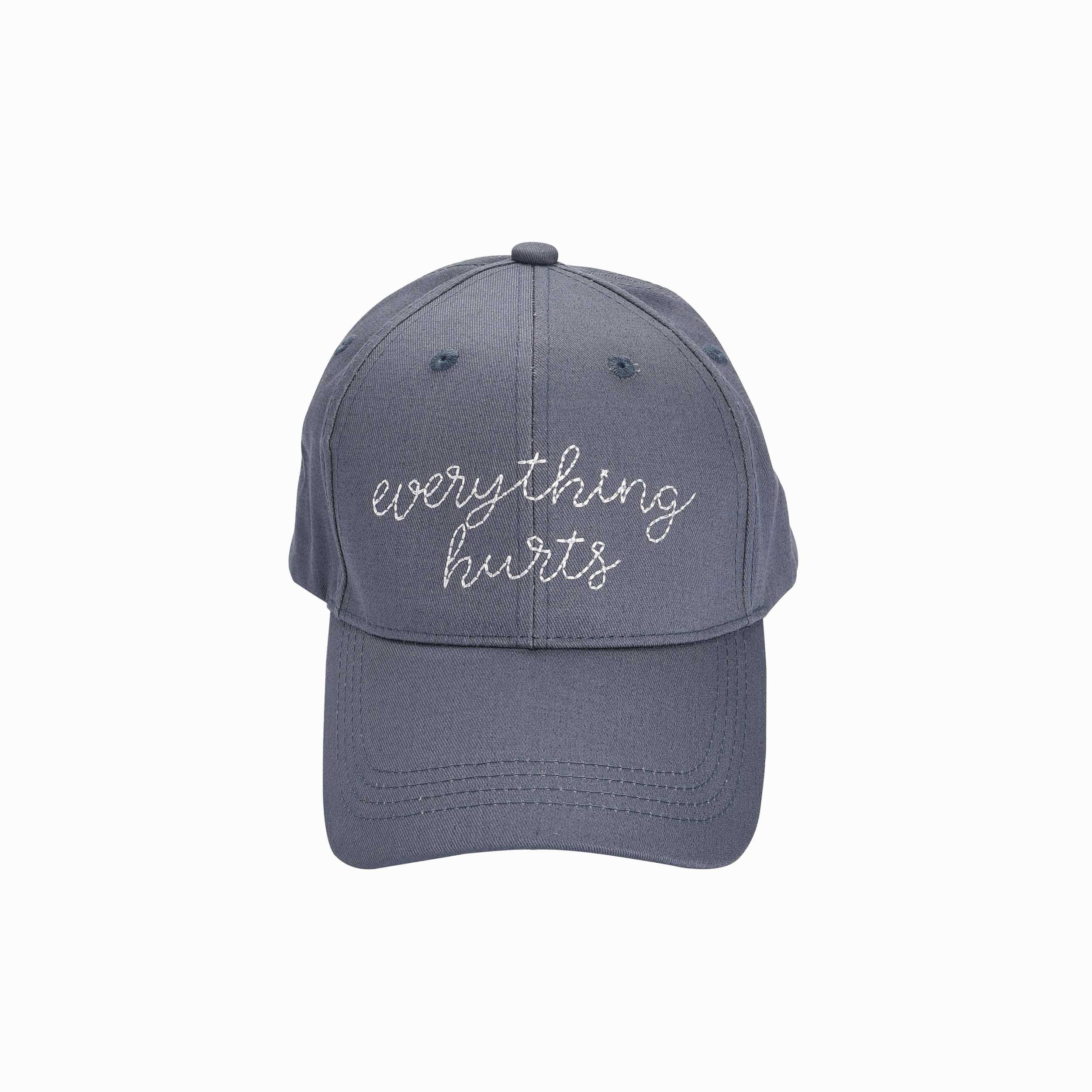 Everything Hurts Grey Polyester Baseball Hat