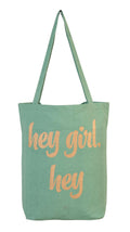 Hey Girl Tote Bag Green Polyester