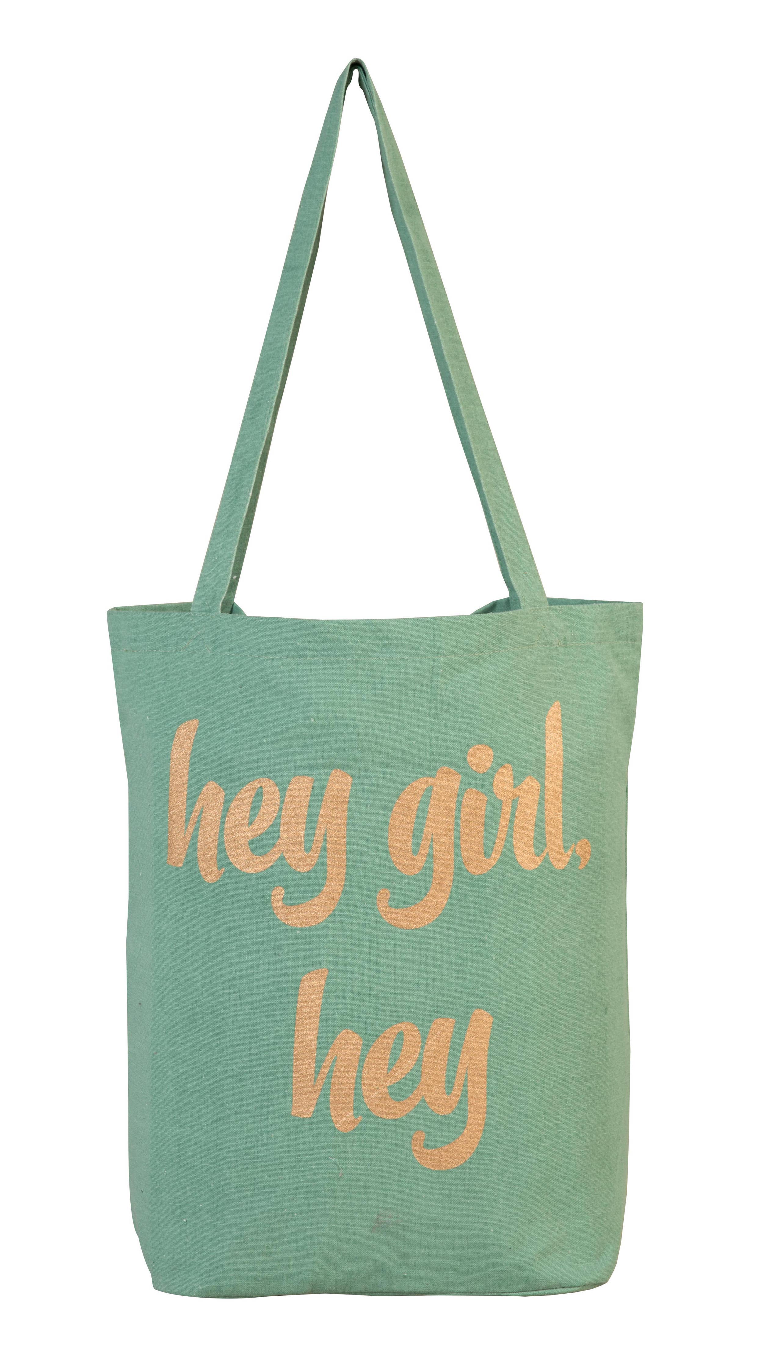 Hey Girl Tote Bag Green Polyester