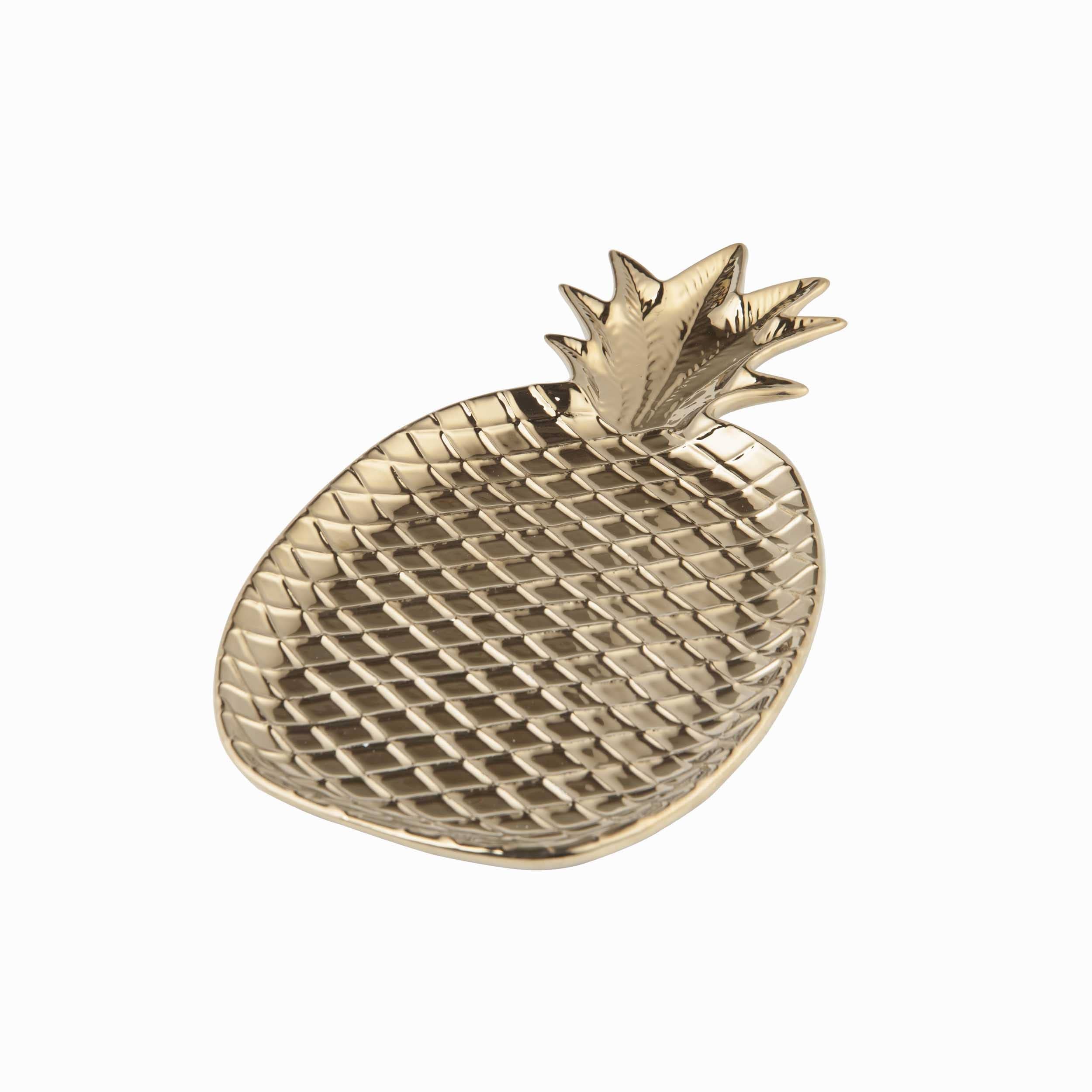 Gold Ceramic Pineapple Plate