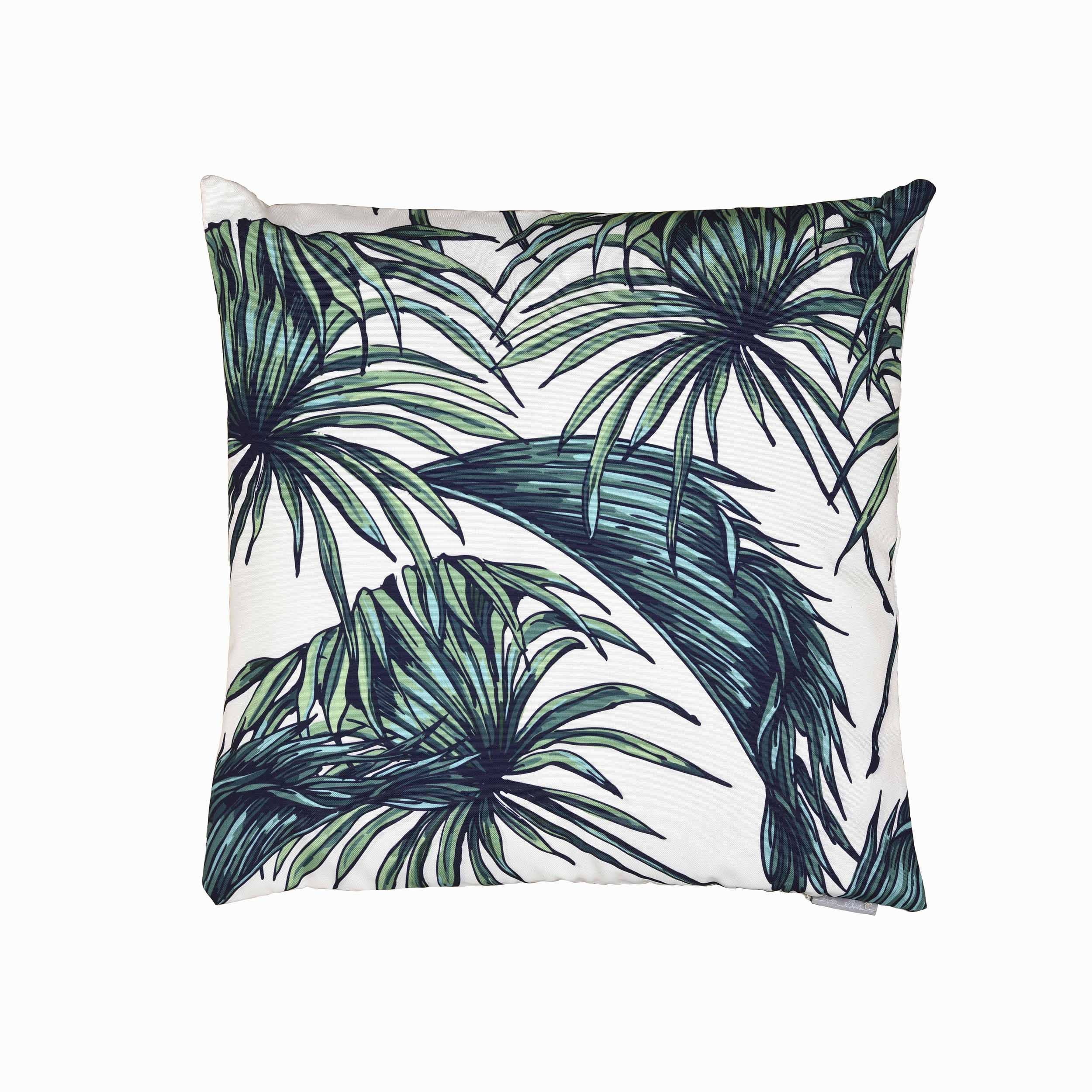 Leaf Arrange Outdoor Pillow Black Polyester