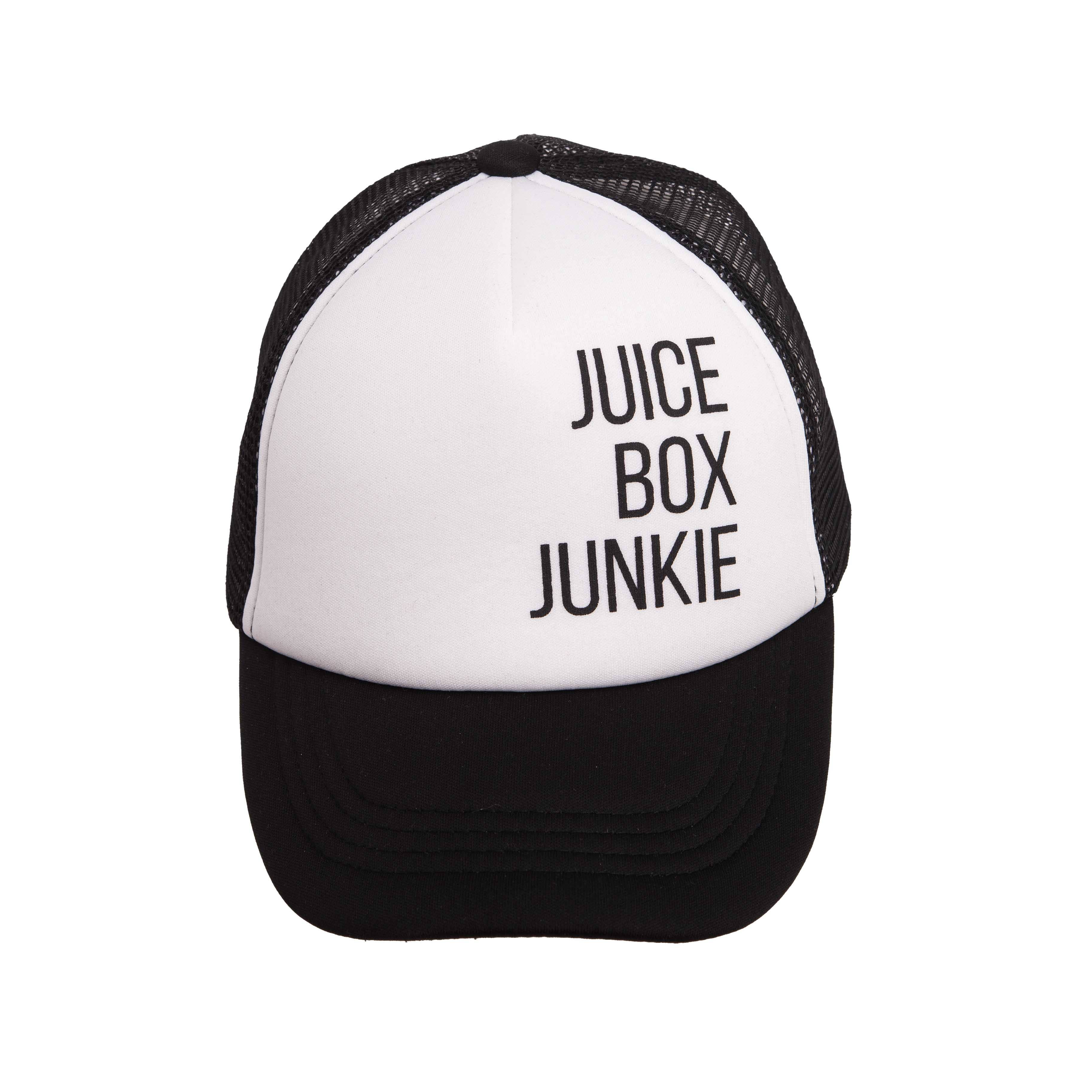 Juice Box Junkie Kid's Black Polyester Baseball Hat