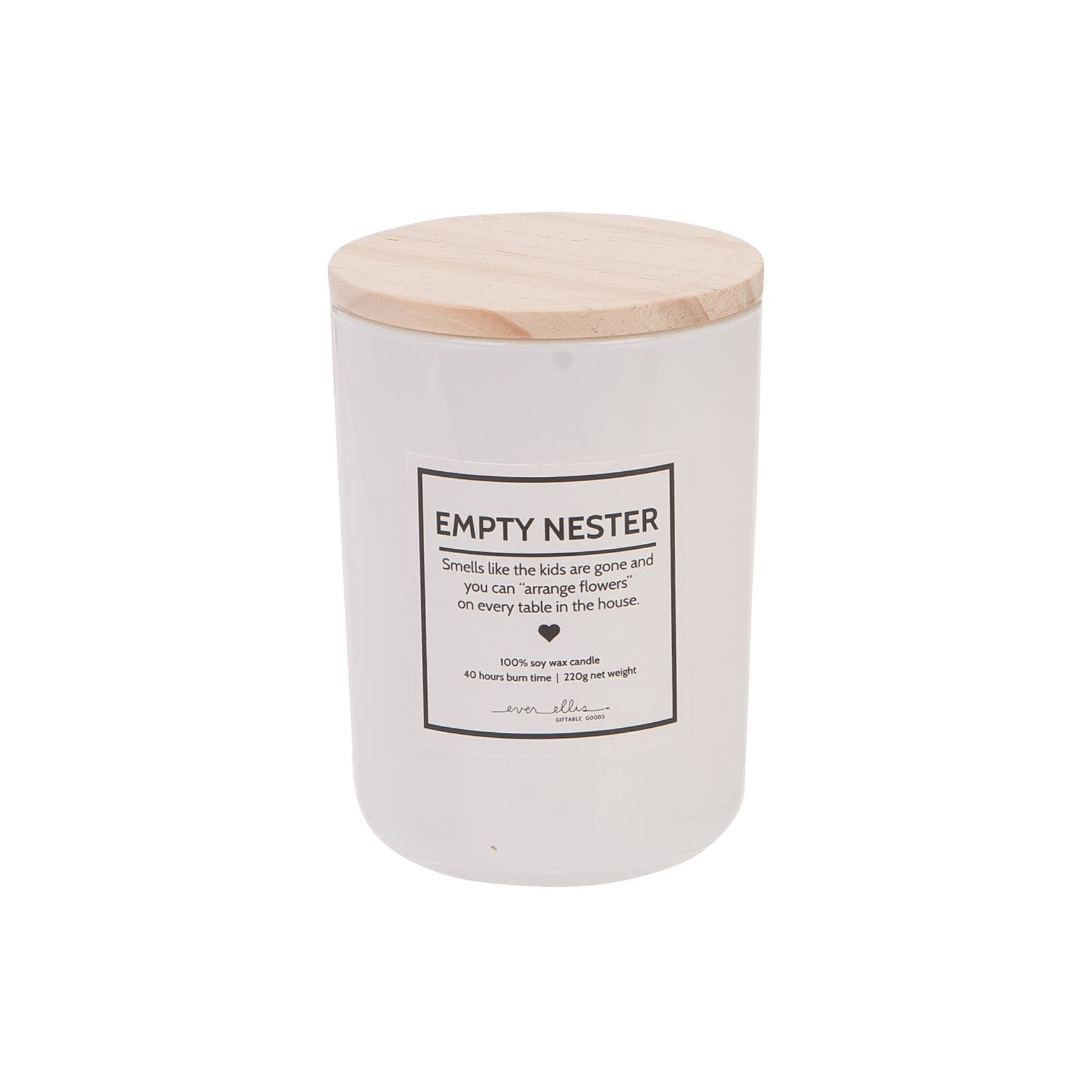 Empty Nester Soy Wax Jar Candle White