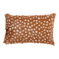 Deer Spot Goat Fur Pillow: Brown / Polyester Insert / 12"x20"