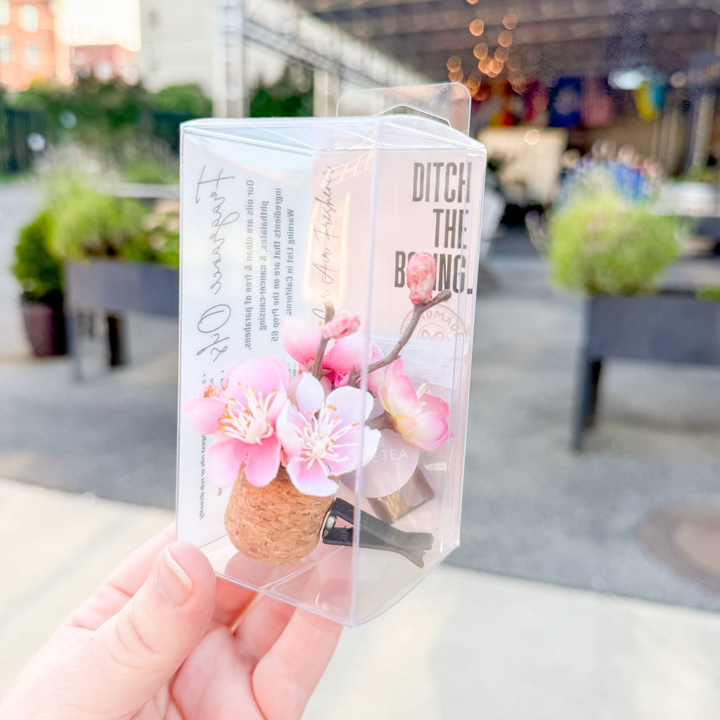 Pink Cherry Blossom Vent Clip Car Air Freshener (Reusable) : Floral & Luxe Random Bestseller