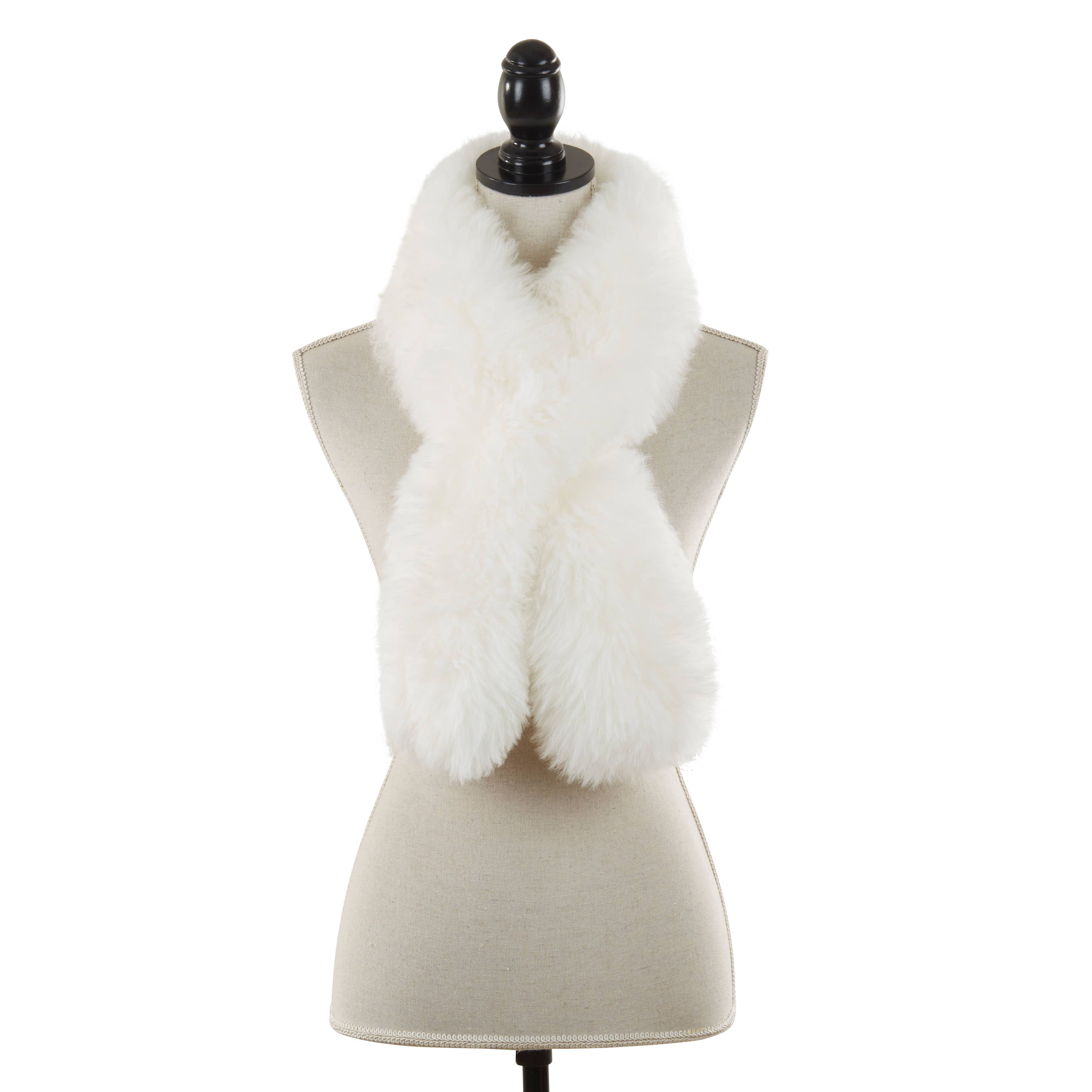 Luxurious Warmth Lamb Fur Scarf: Chocolate / 4"x43"
