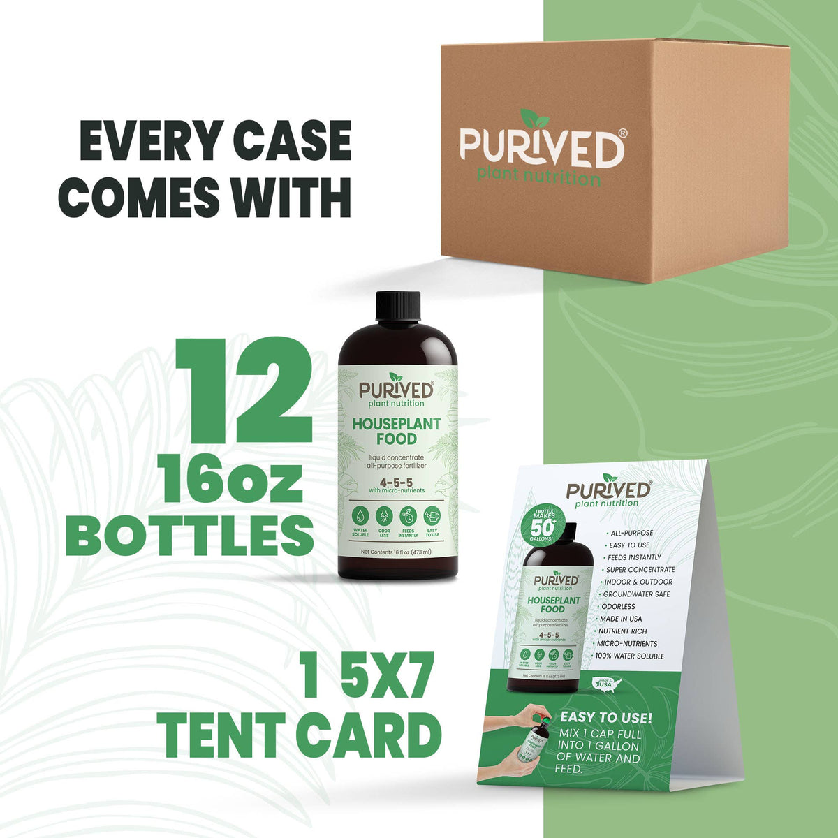 Purived Houseplant Food – 16fl oz of Concentrated Fertilizer