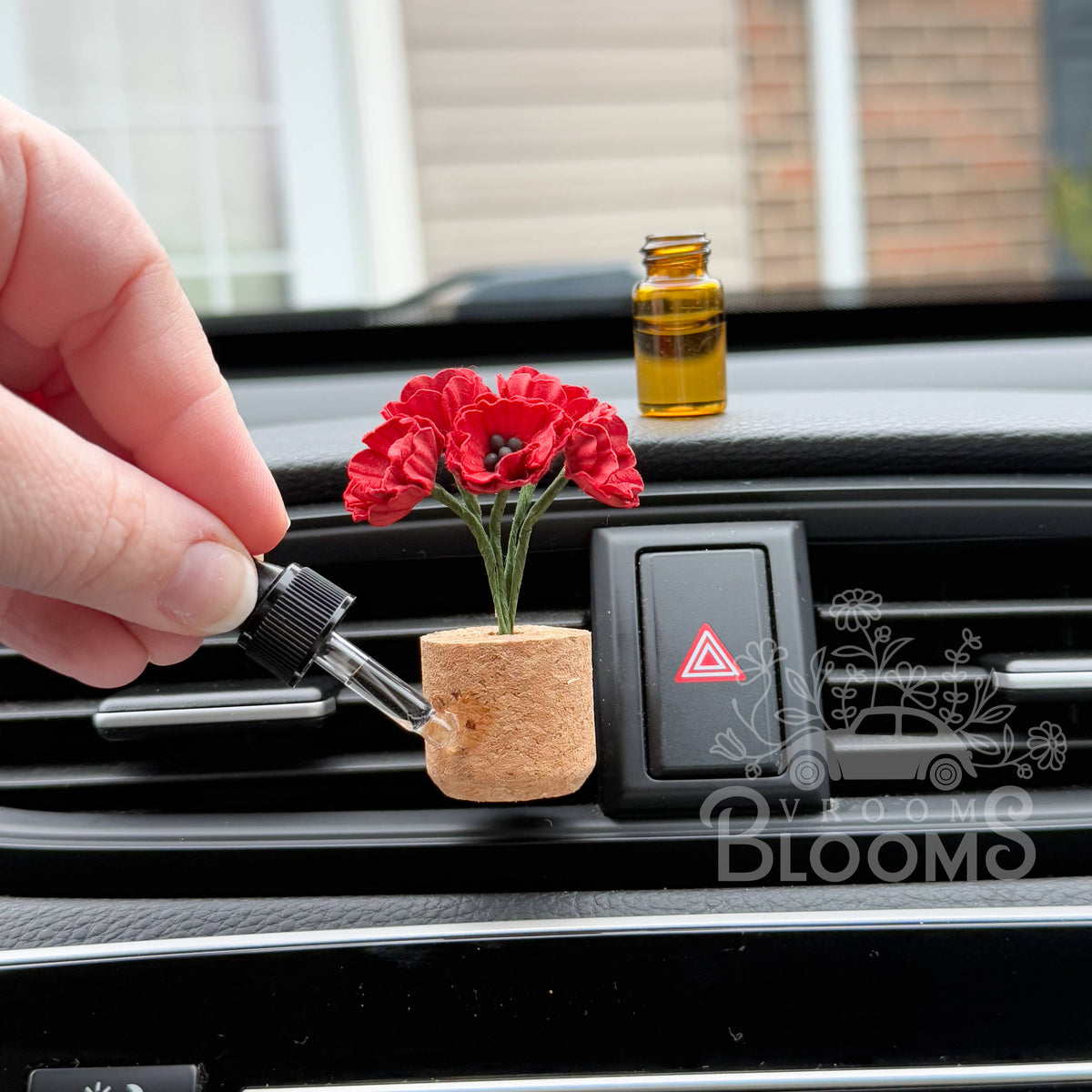 Red Poppies Vent Clip Car Air Freshener Diffuser (Reusable): Warm & Woodsy Random Bestseller