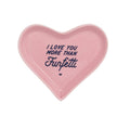 Funfetti Heart Ceramic Trinket Tray Pink