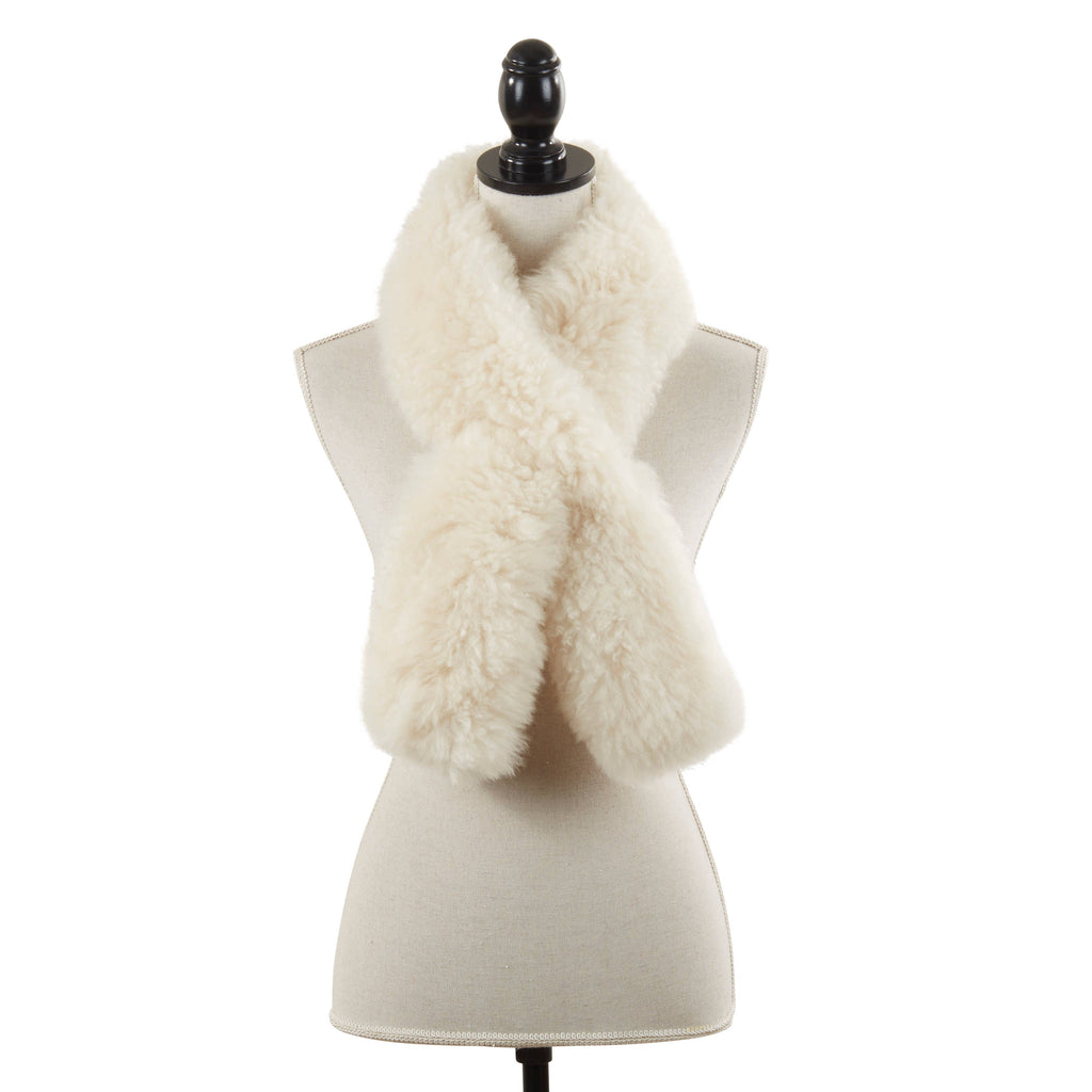Luxurious Warmth Lamb Fur Scarf: Chocolate / 4"x43"