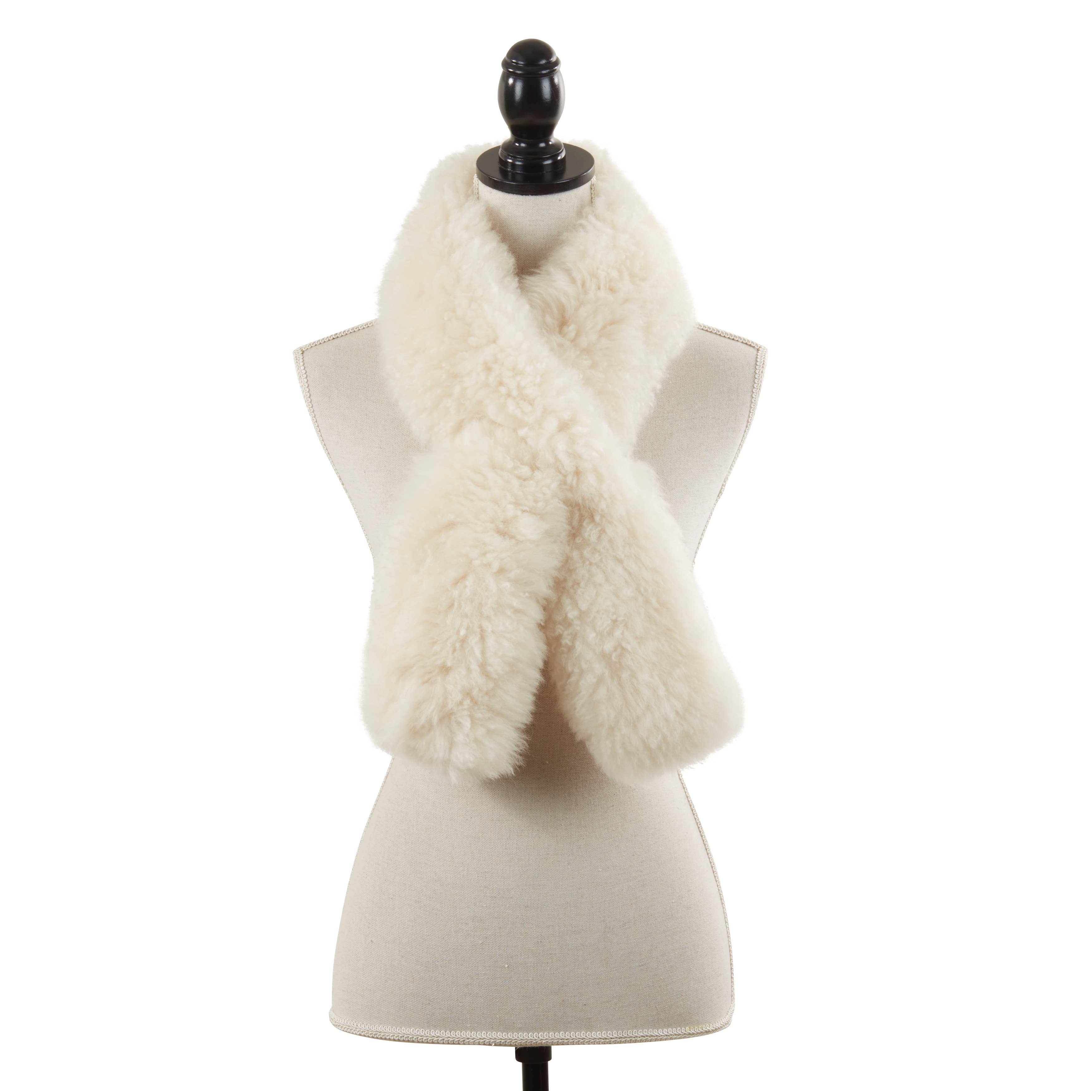 Luxurious Warmth Lamb Fur Scarf: Chocolate / 4"x43"