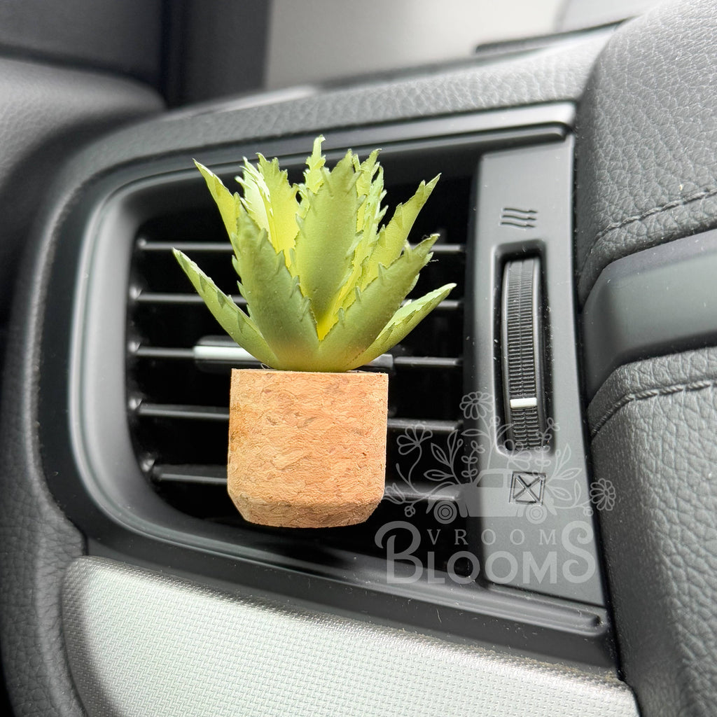 Mauve Succulent Plant Vent Clip Car Air Freshener (Reusable)
