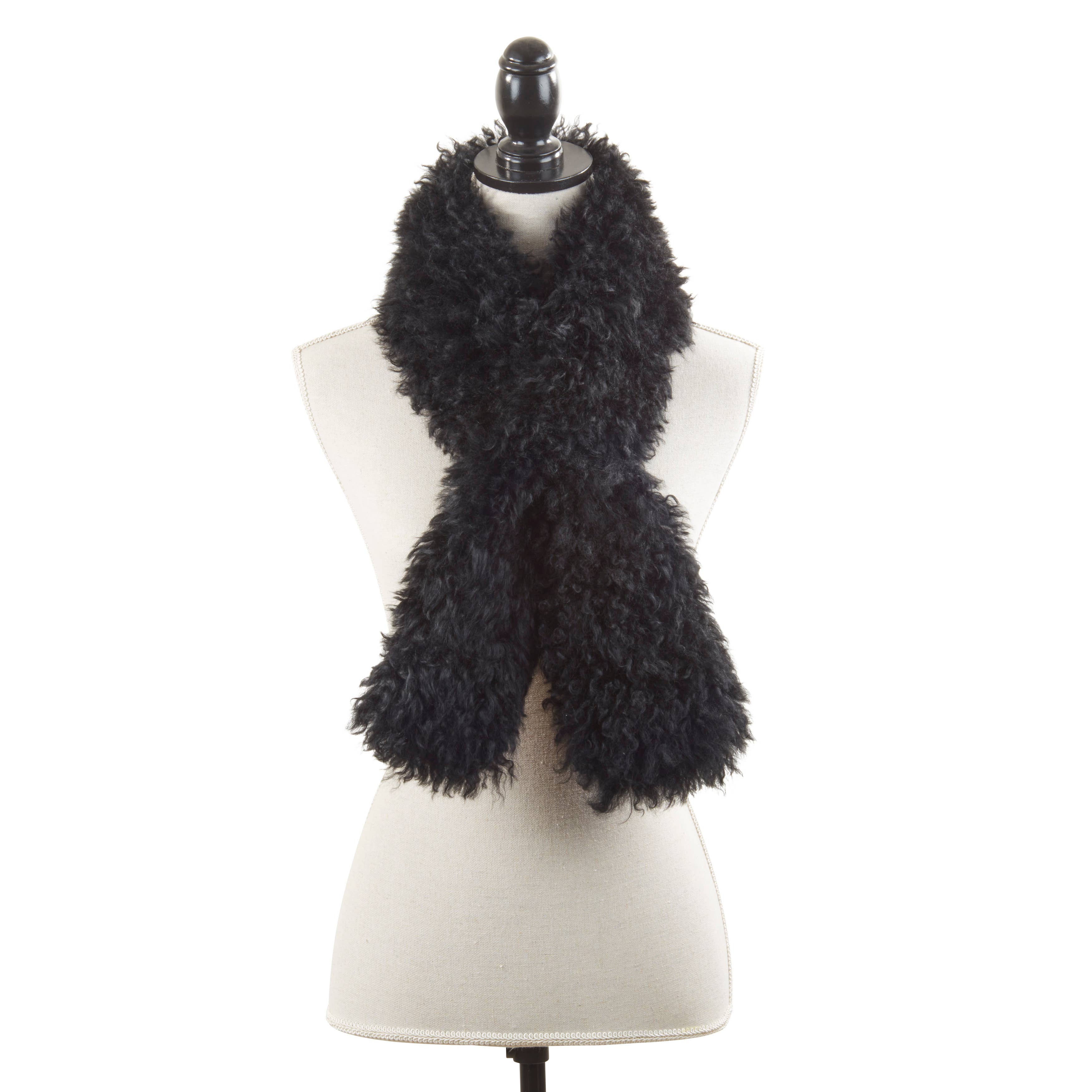 Luxurious Warmth Lamb Fur Scarf: Chocolate / 4"x43"