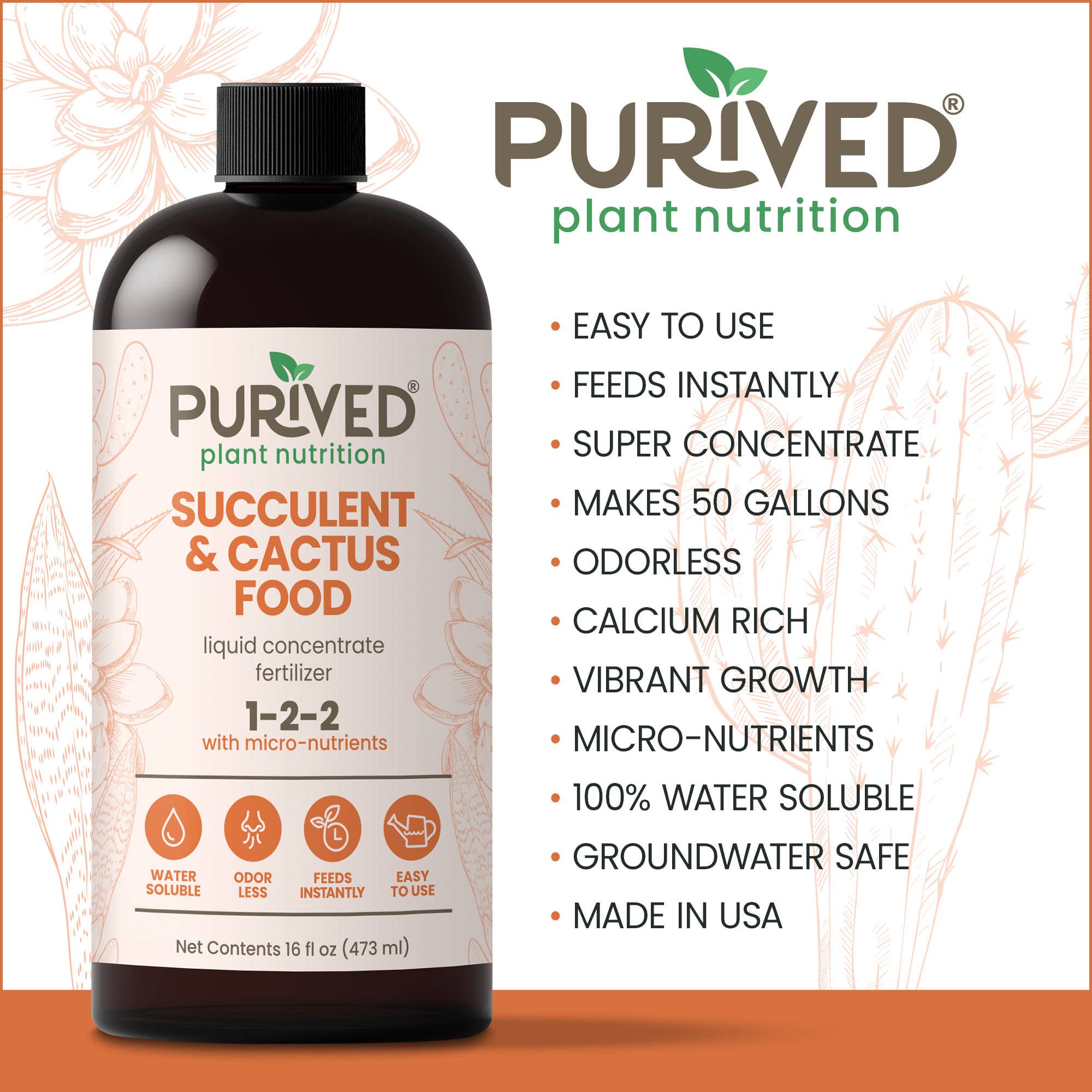 Purived Houseplant, Orchid & Succulent Food Variety Pack