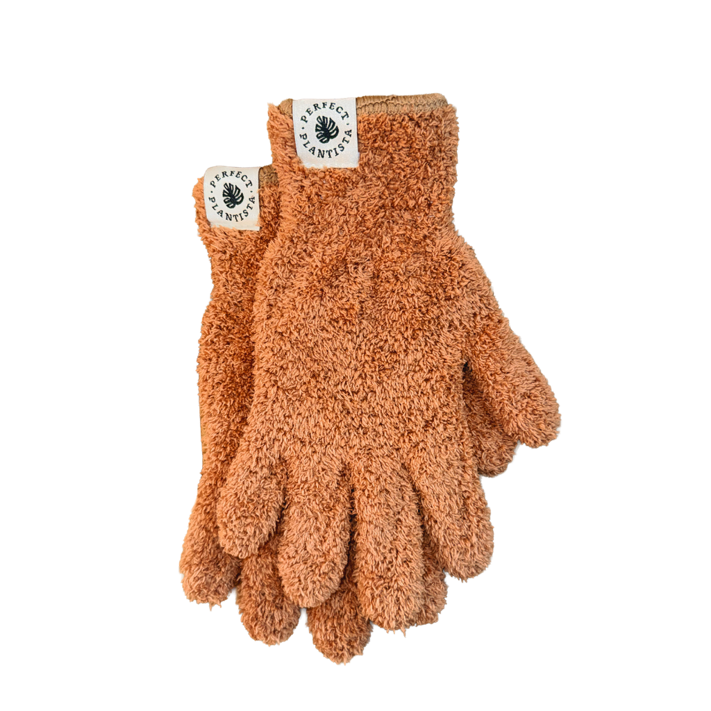 Microfiber Plant Dusting Gloves | Terracotta: Terracotta