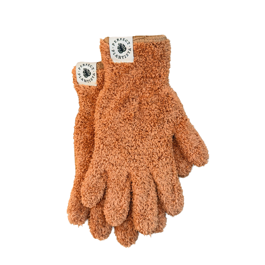 Microfiber Plant Dusting Gloves | Terracotta: Terracotta