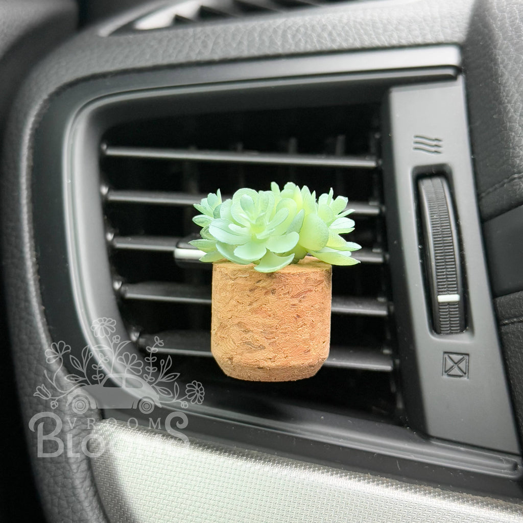 Aqua Succulent Vent Clip Car Air Freshener Diffuser Reusable: Forest Dawn