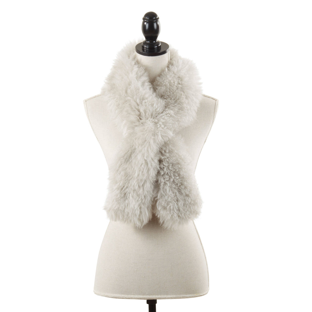 Luxurious Warmth Lamb Fur Scarf: Chocolate / 4"x43"