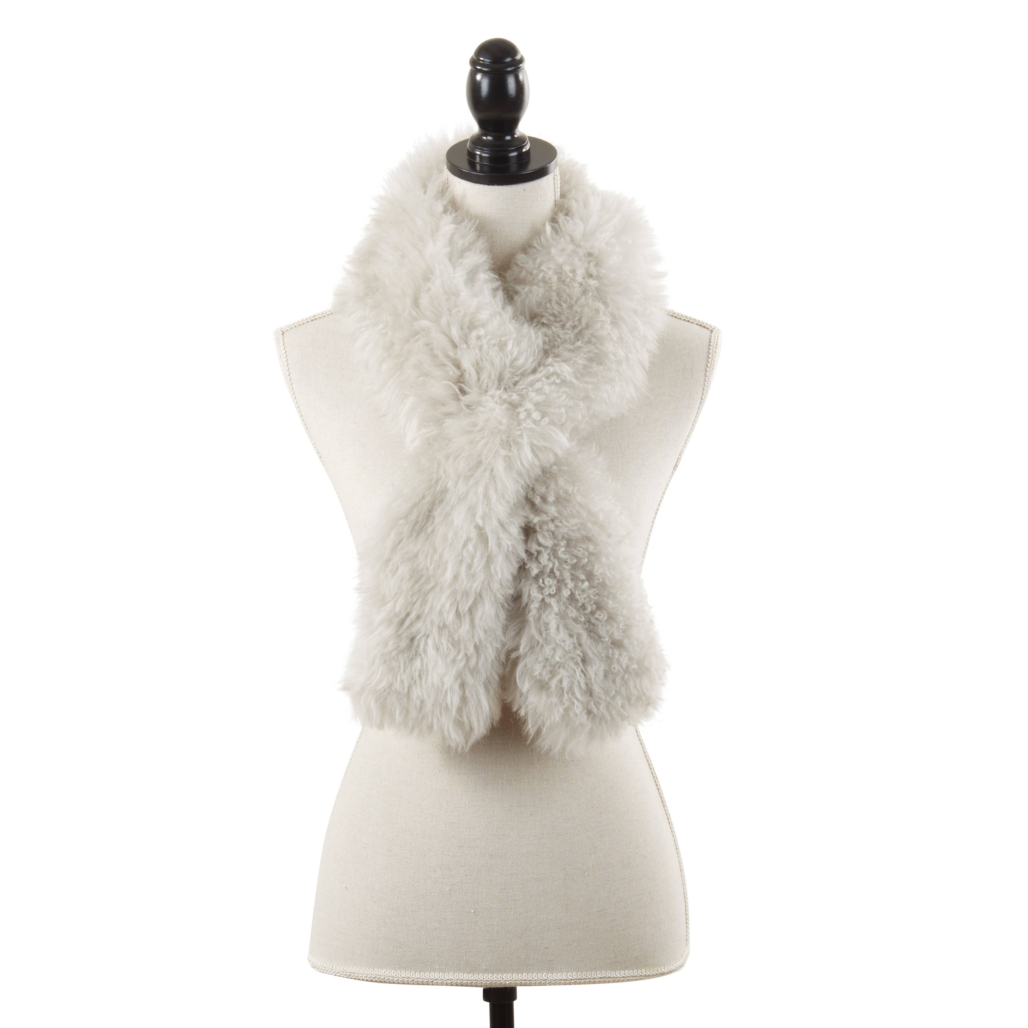 Luxurious Warmth Lamb Fur Scarf: Chocolate / 4"x43"