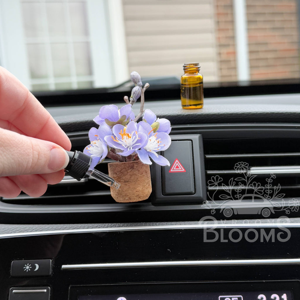 Purple Cherry Blossom Vent Clip Car Air Freshener (Reusable): Floral & Luxe Random Bestseller