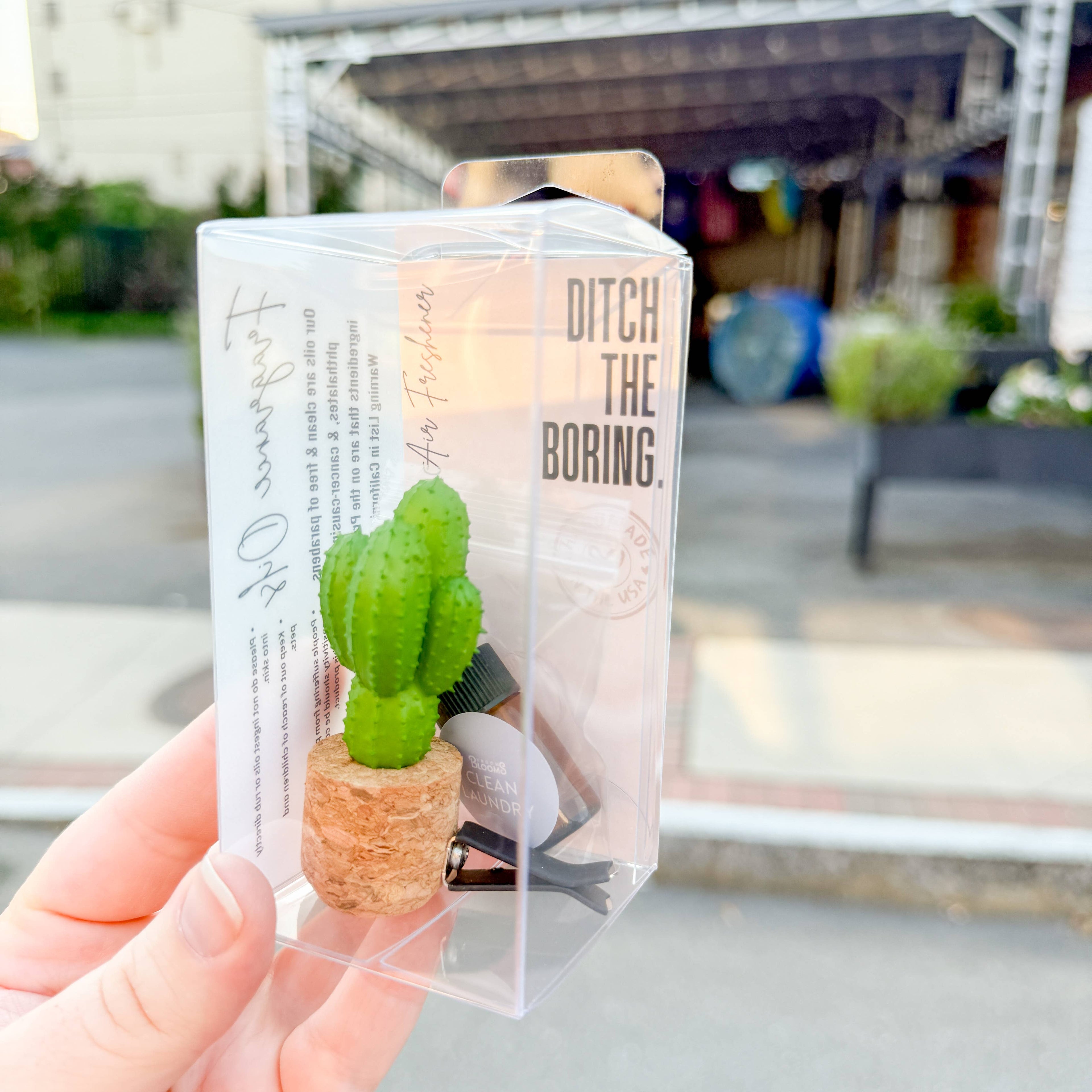 Mini Cactus Plant Vent Clip Car Air Freshener (Reusable): Eucalyptus & Peppermint