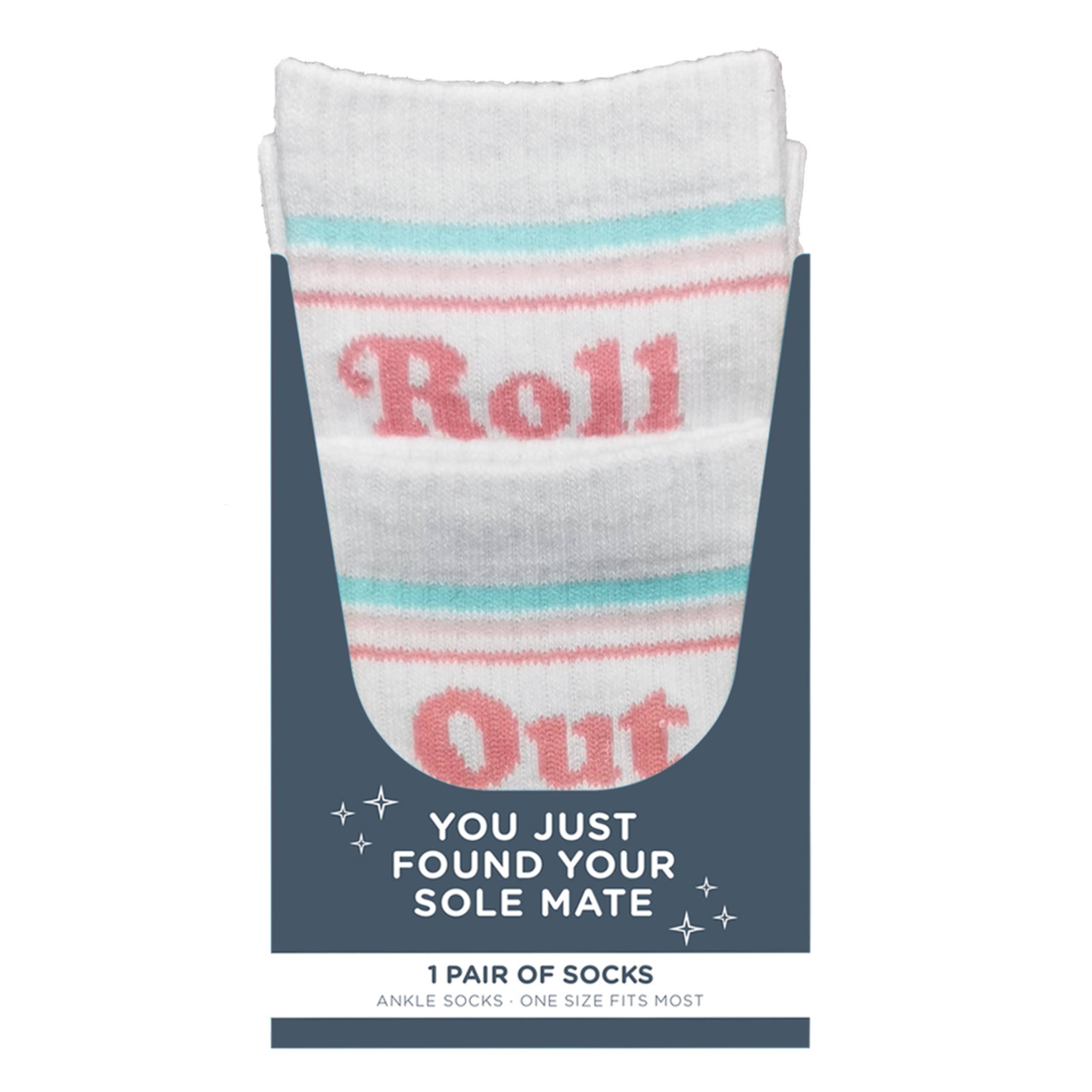 SALE Cotton 7.1" White Roll Out Roll and Out Socks