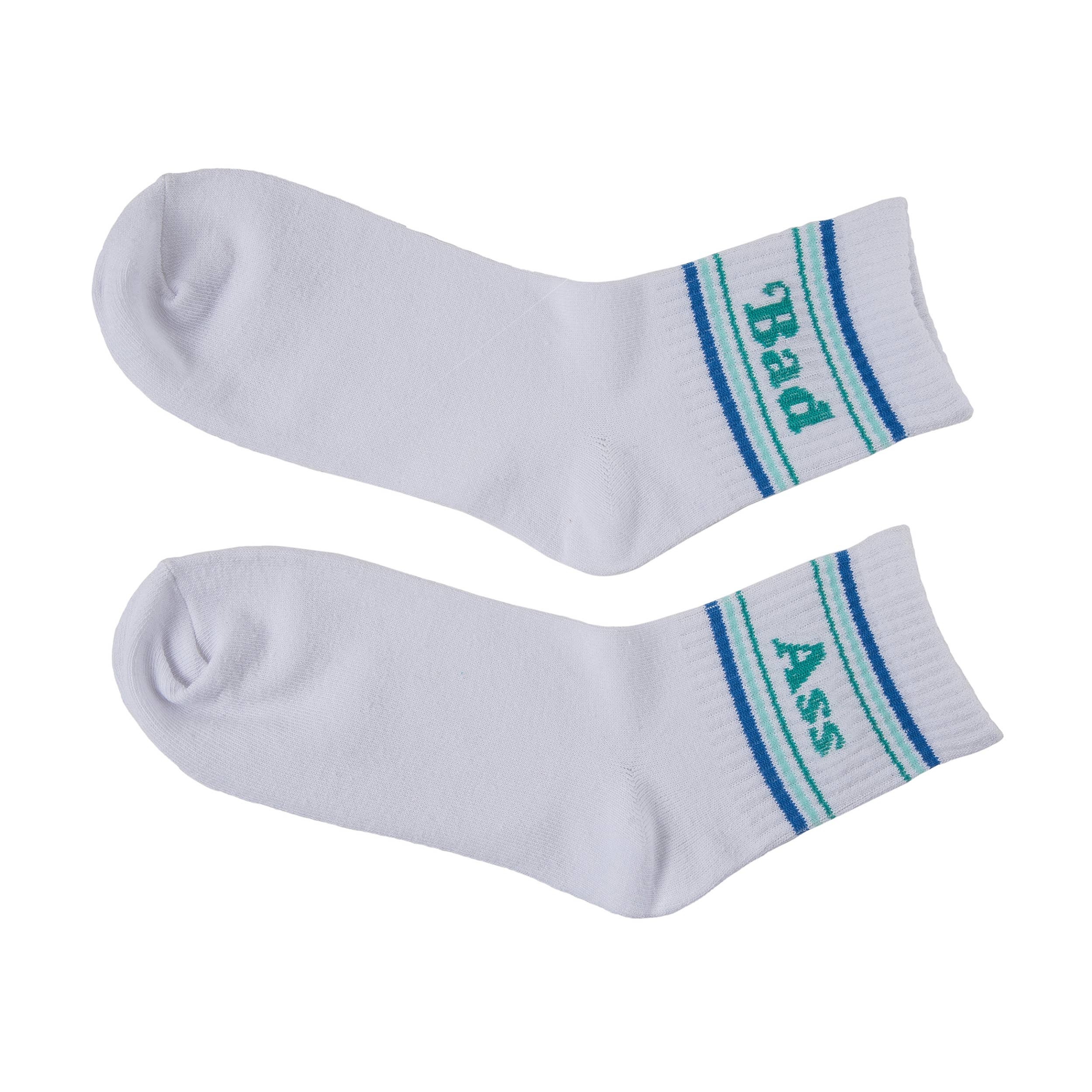 SALE Cotton 7.1" White Bada** Bad and A** Socks