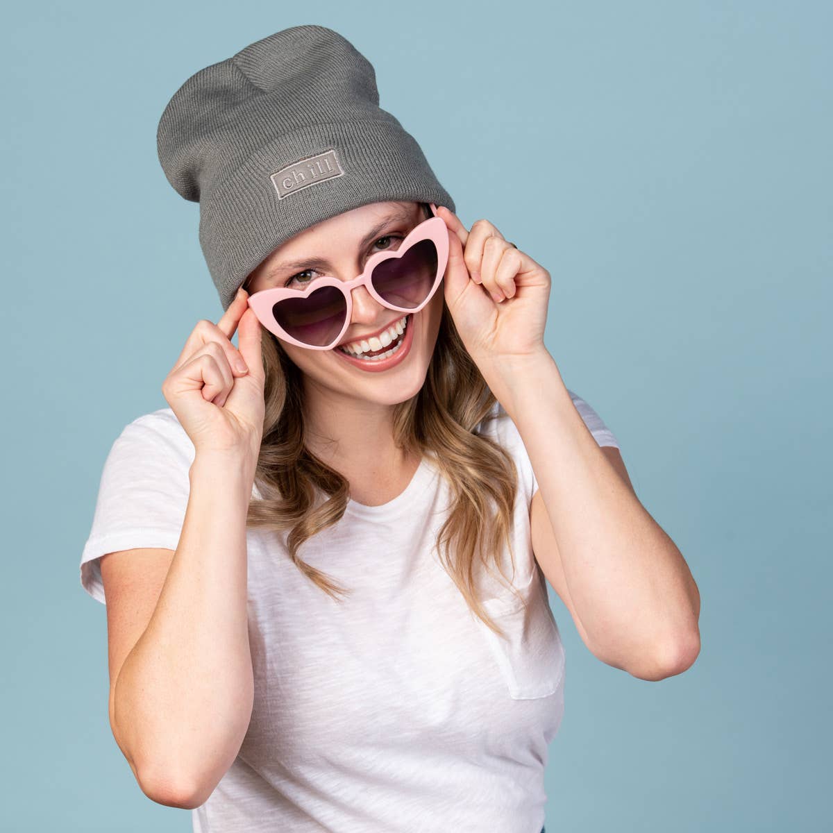 SALE Acrylic 9" Gray Chill Beanie
