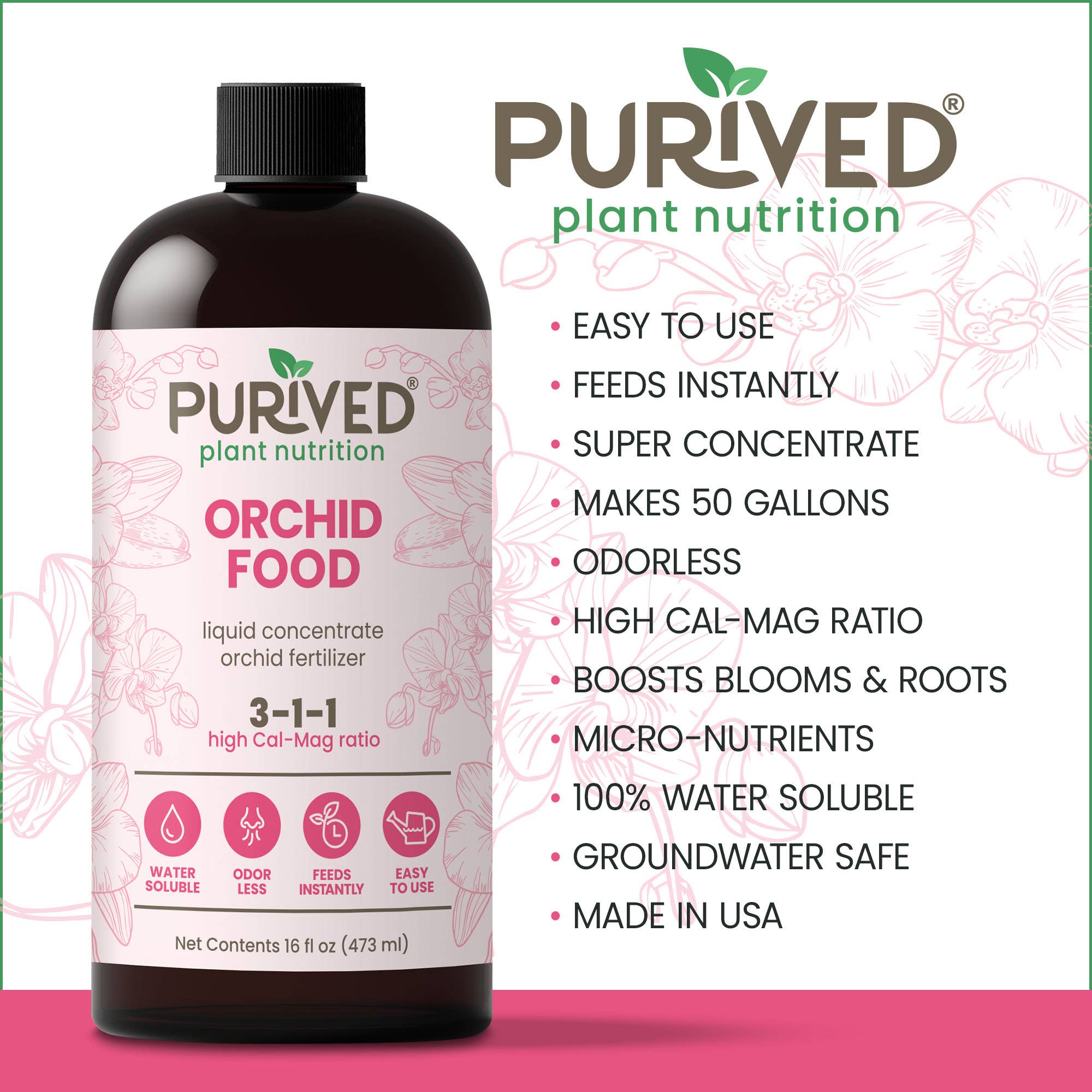 Purived Houseplant, Orchid & Succulent Food Variety Pack