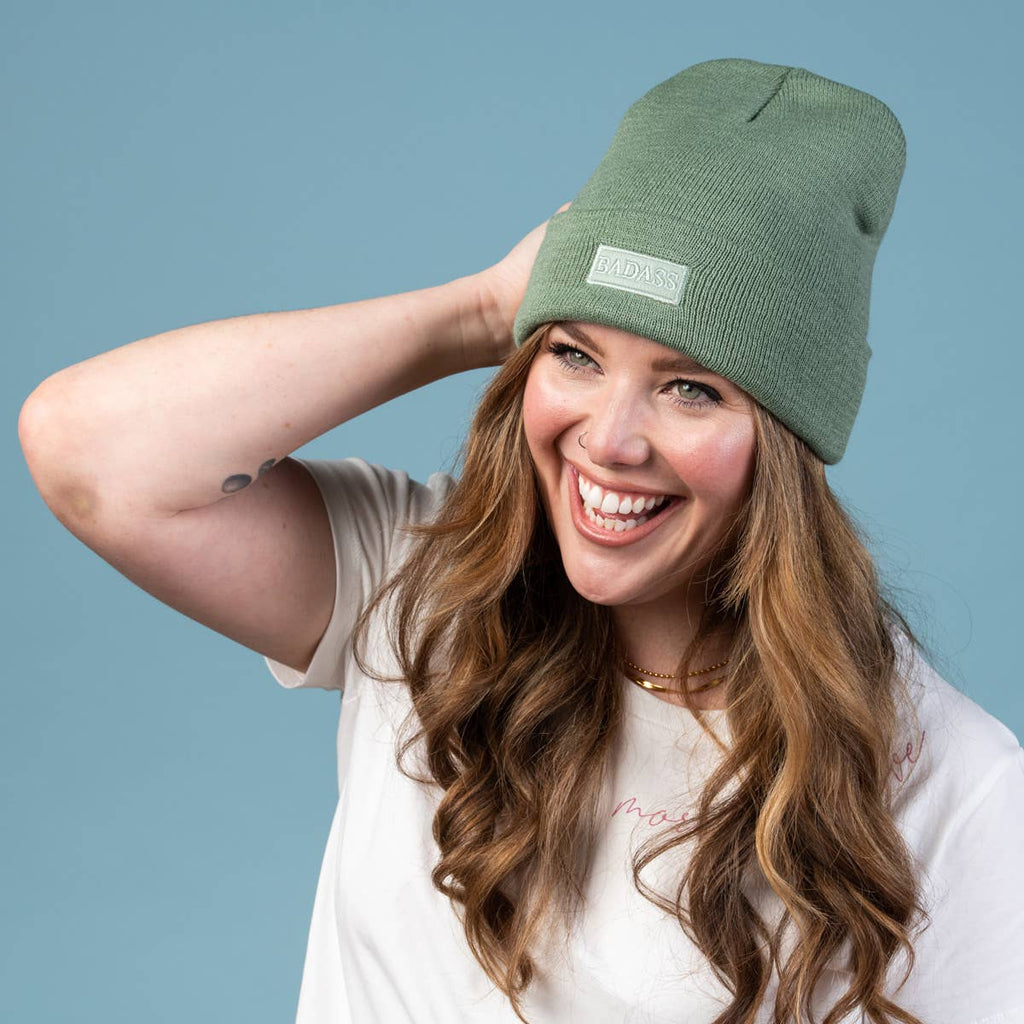 SALE Acrylic 9" Green Bada** Beanie