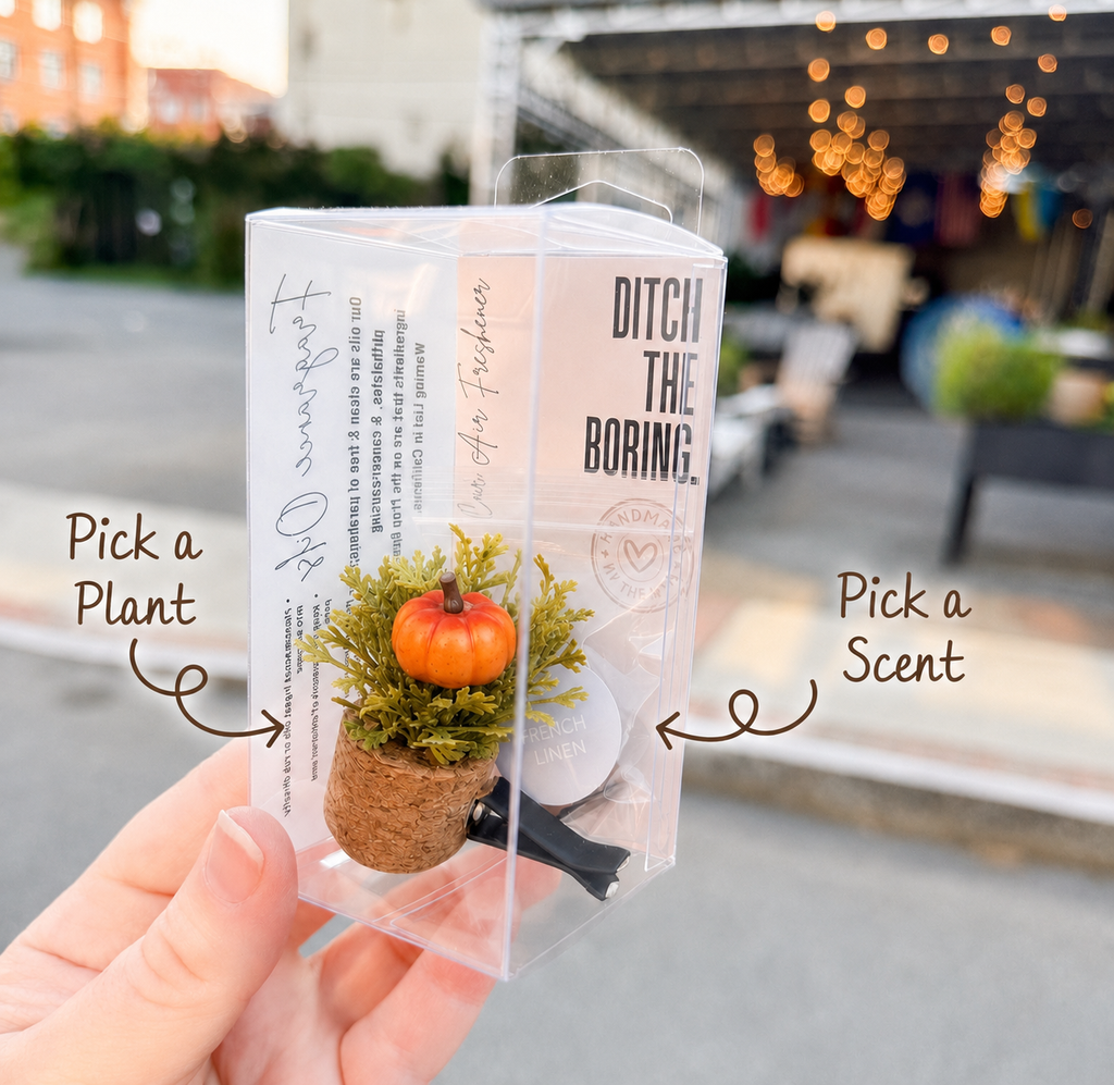 Pumpkin Patch Plant Vent Clip Car Air Freshener Reusable: Fall Fragrance - Random Bestseller