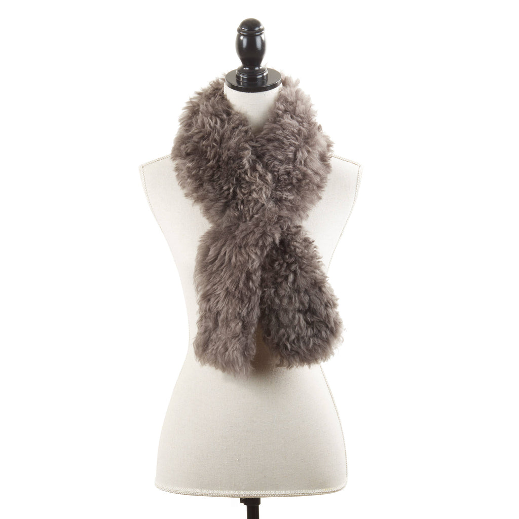 Luxurious Warmth Lamb Fur Scarf: Chocolate / 4"x43"