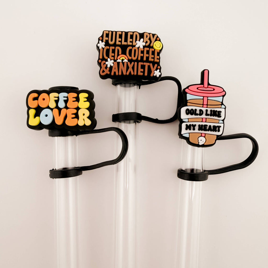 Straw Topper 3 pack - Trendy Iced Coffee Lover Theme