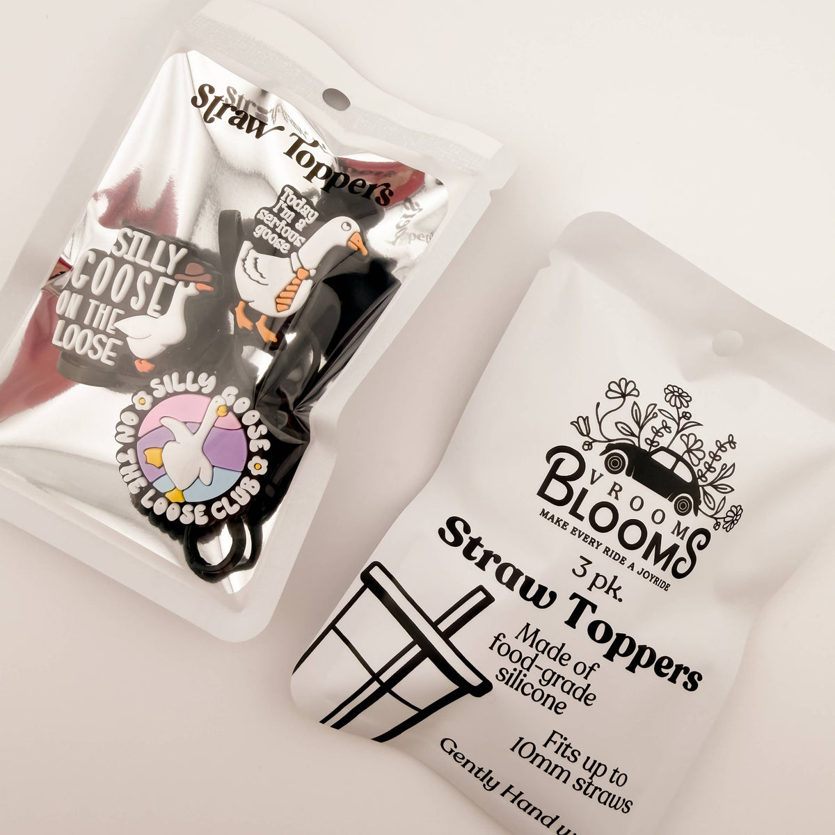 Straw Topper 3 pack - Silly & Serious Goose Theme