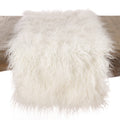 Faux Mongolian Fur Runner: Ivory / 16"x108"