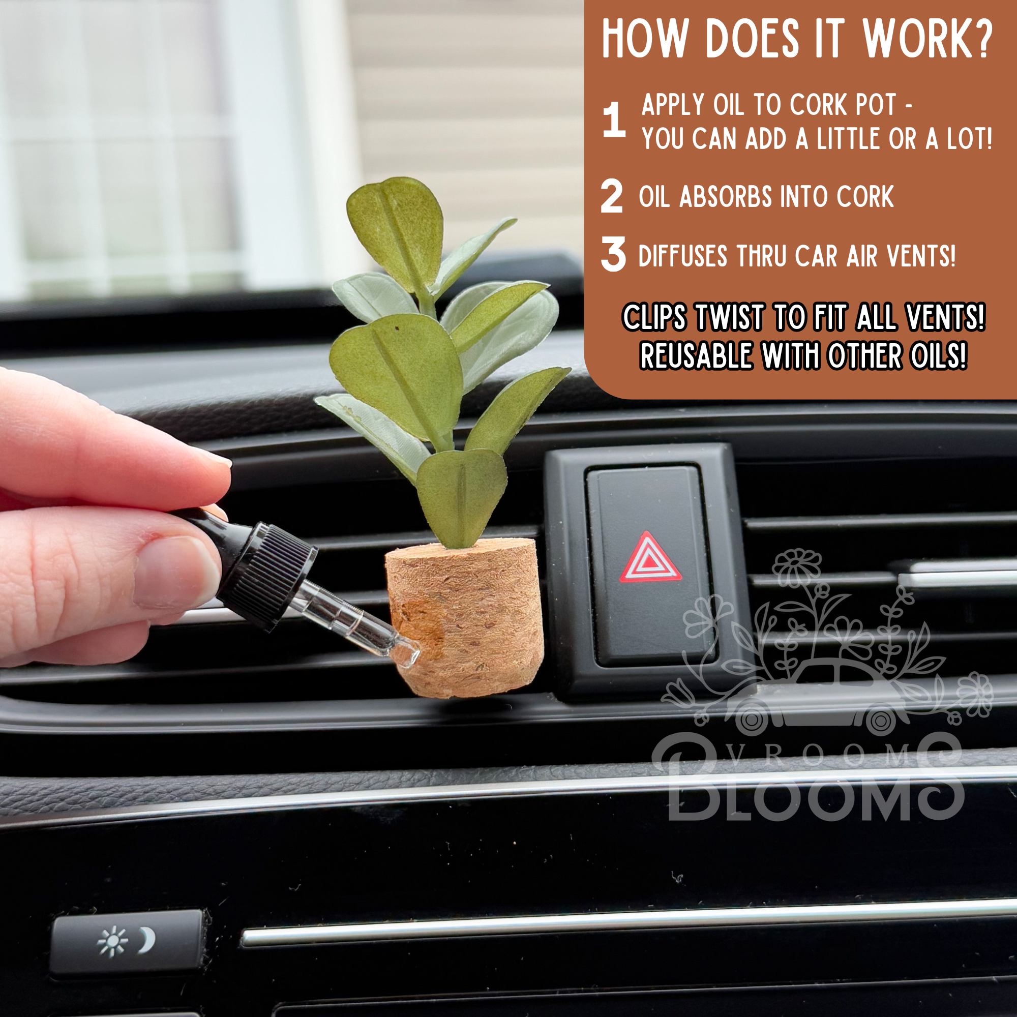 Daisy Flower Vent Clip Car Air Freshener Diffuser (Reusable): Summer/Spring Random Bestseller
