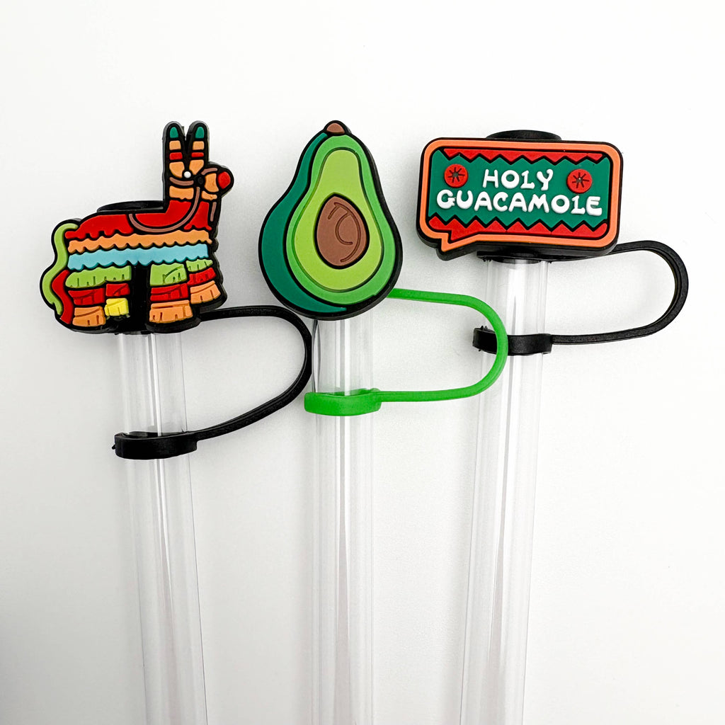 Straw Topper 3 pack - Holy Guacamole, Piñata, Avocado 