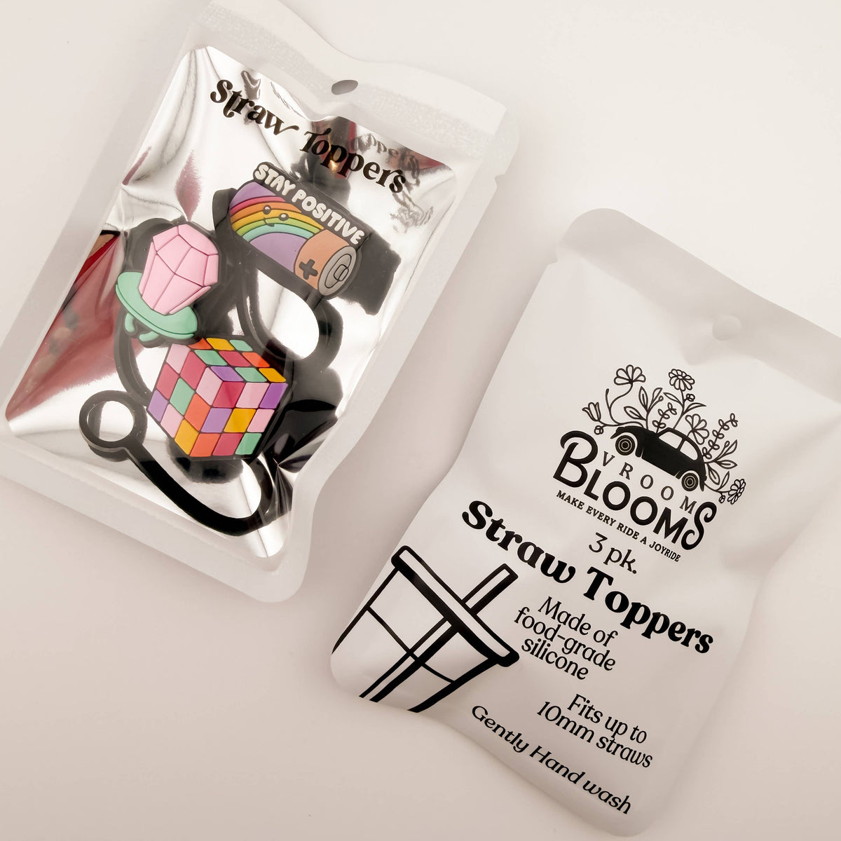 Straw Topper 3 pack - Fun Retro 80s and 90s Theme