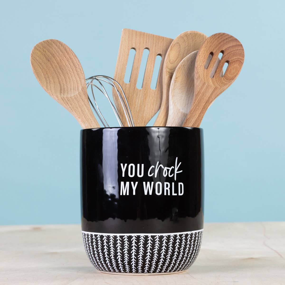 SALE You Crock My World Utensil Crock: Black / 100% Dolomite