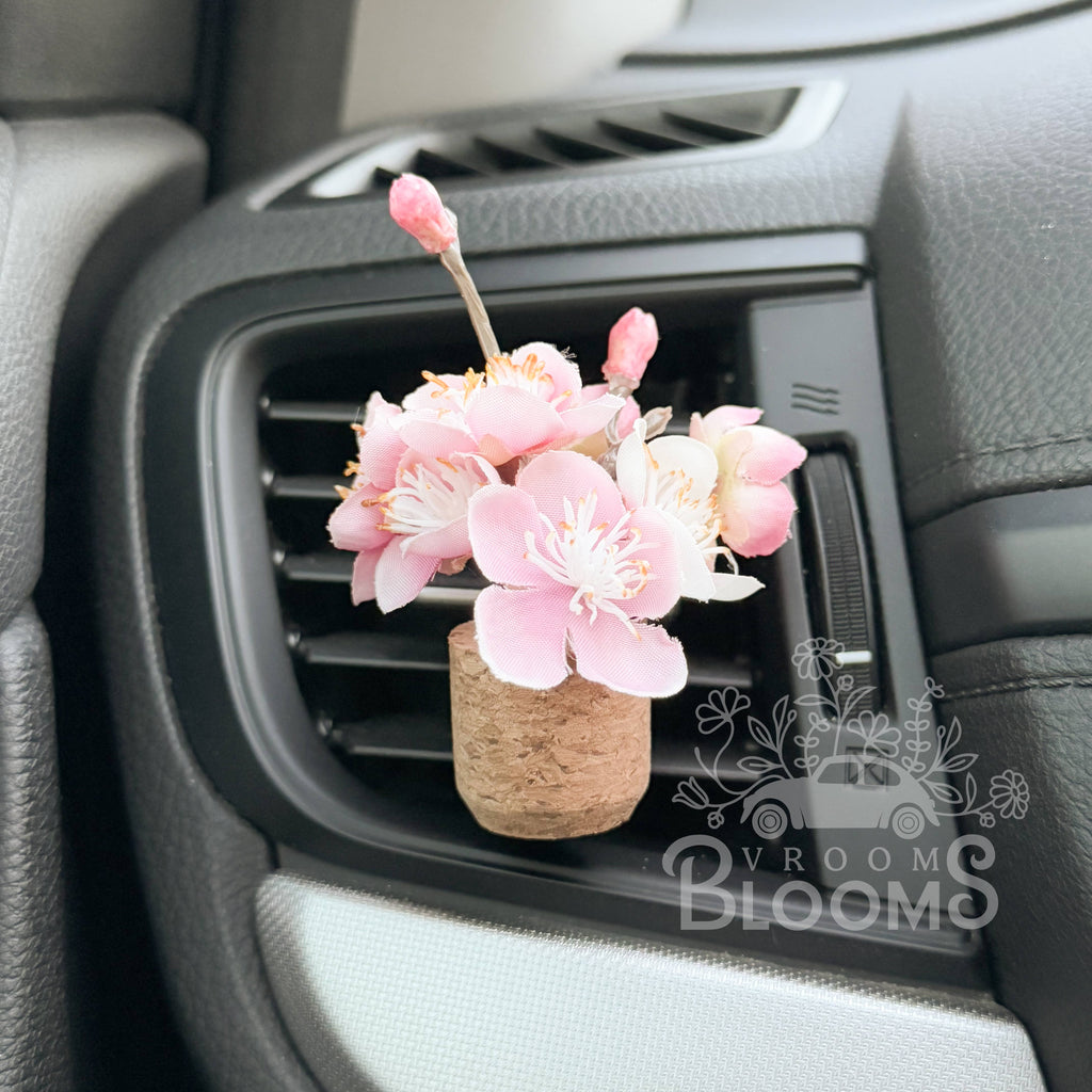 Pink Cherry Blossom Vent Clip Car Air Freshener (Reusable) : Floral & Luxe Random Bestseller