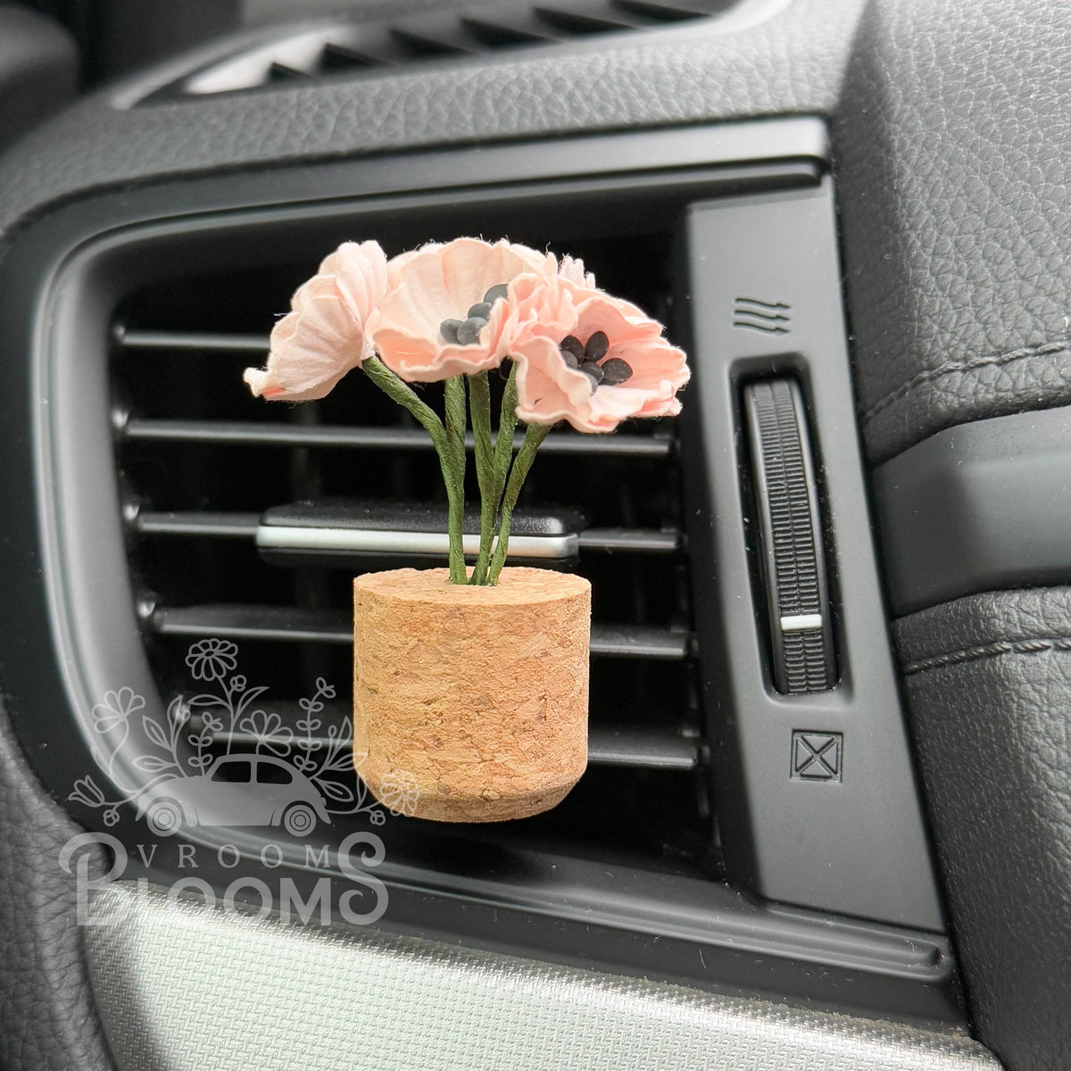 Pink Poppies Vent Clip Car Air Freshener Diffuser (Reusable): Spring/Summer Random Bestseller
