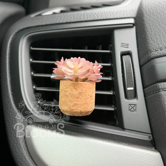 Mauve Succulent Plant Vent Clip Car Air Freshener (Reusable)